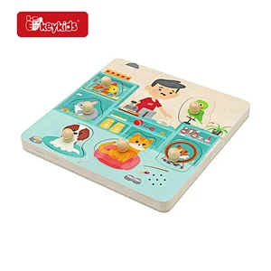 OEM Pet Shop Puzzle Toy Wooden Sound Puzzles for Toddlers W14M340