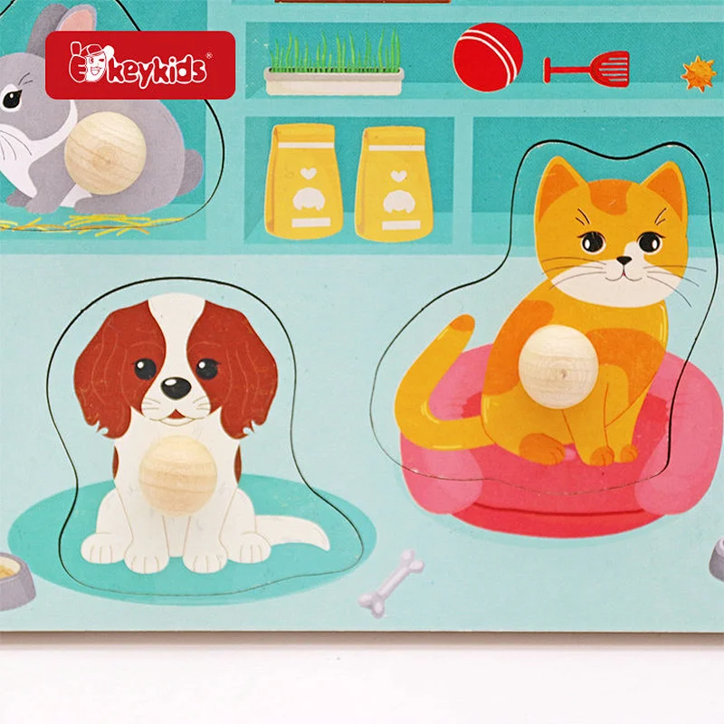 OEM Pet Shop Puzzle Toy Wooden Sound Puzzles for Toddlers W14M340